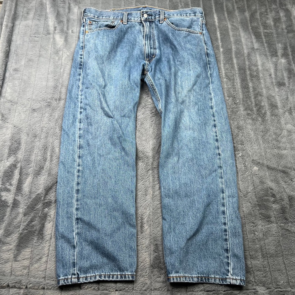 Levis 505 Regular Fit Straight Leg Blue Denim Jeans Mens 38x30 00505-4891
